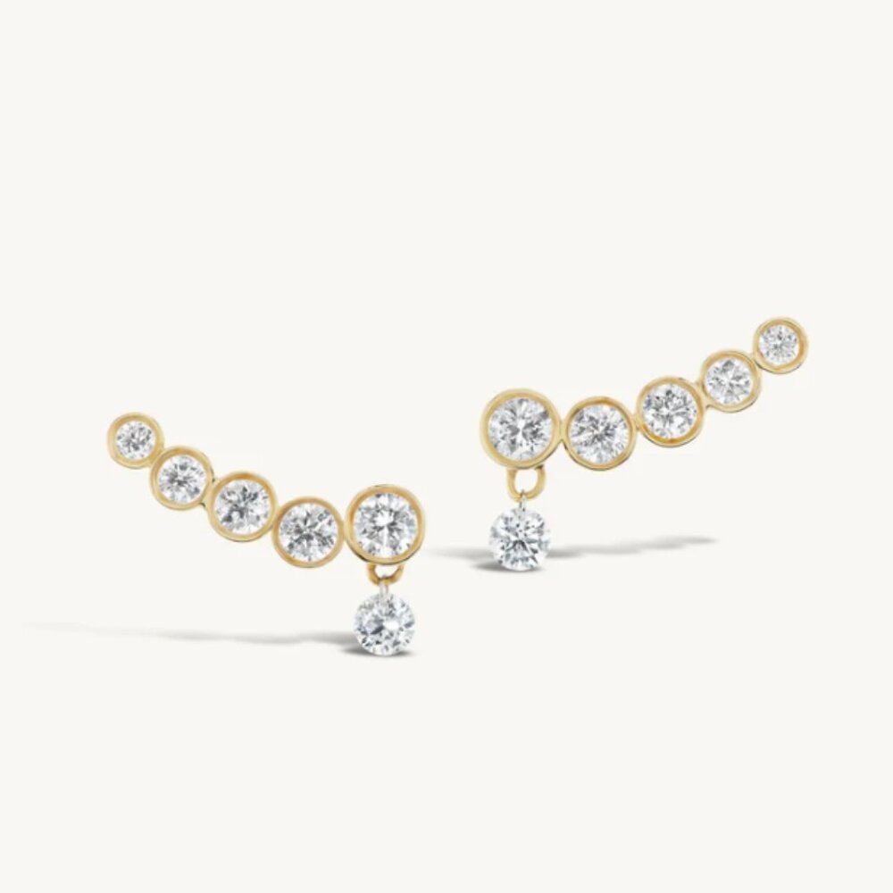 Sophie Ratner Graduating Climber with Hanging Pierced Diamond